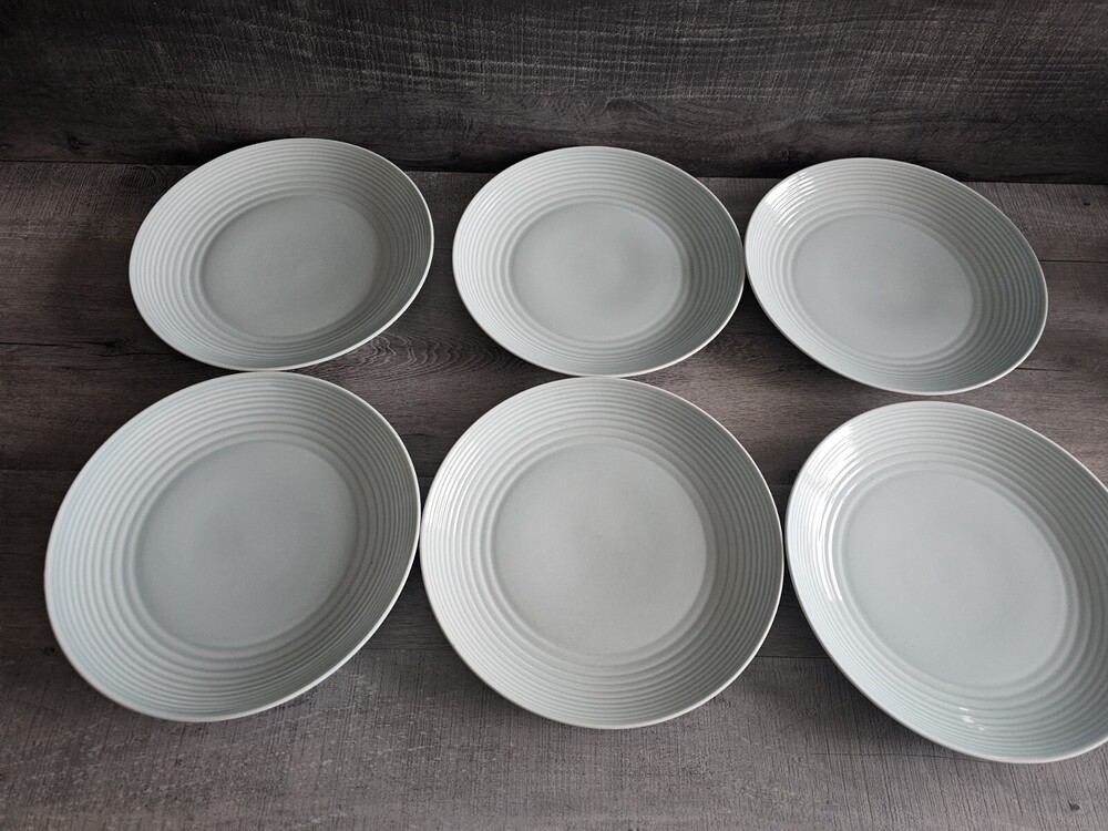 Royal Doulton Gordon Ramsay Maze Set Of 6 Light Blue Dinner Plates 11" Lot #1
